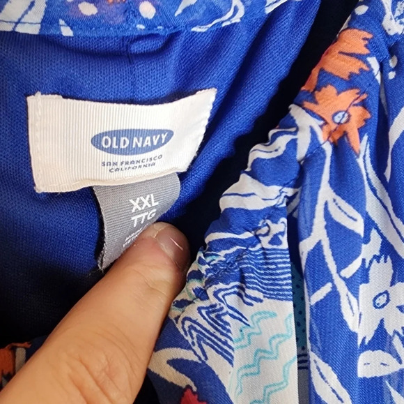 Old Navy Bird Sleeveless maxi dress. Blue Floral. Women's size XXL - Picture 2 of 15